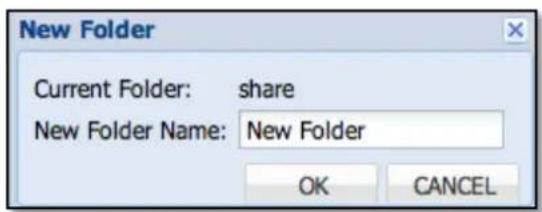 New Folder Current Folder: share New Folder Name: New Folder OK CANCEL