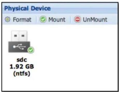Physical Device Format Mount UnMount sdc 1.92 GB (ntfs)