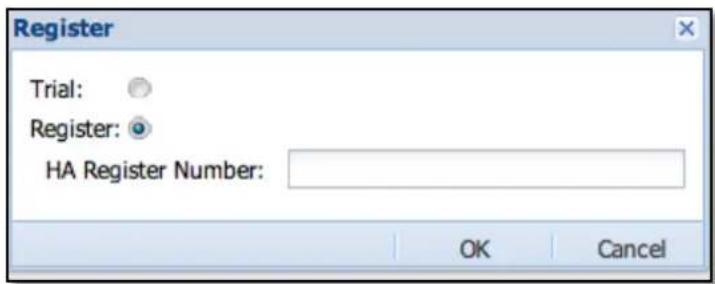 Register Trial: Register: HA Register Number: OK Cancel