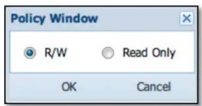 Policy Window R/W Read Only OK Cancel