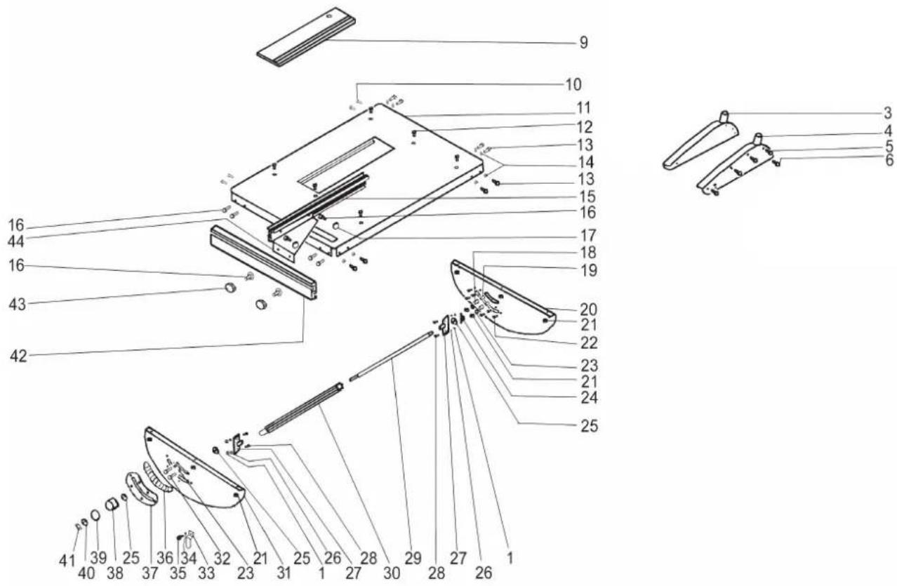 Exploded view diagram of a device with numbered parts, likely a computer or electronic component assembly.