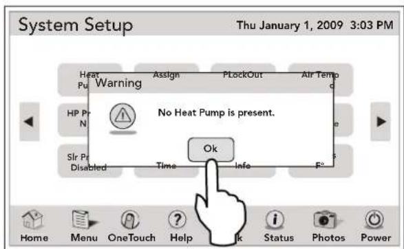 Jandy AquaLink Touch - MENU > SYSTEM SETUP > HEAT PUMP - 3