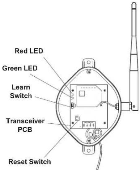 Red LED Green LED Learn Switch Transceiver PCB Reset Switch