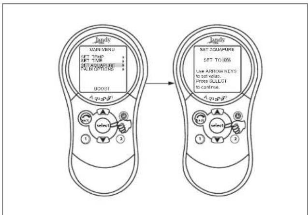 Jandy AquaLink Wireless Remote - To set the AquaPure Output Percentage (%) - 1