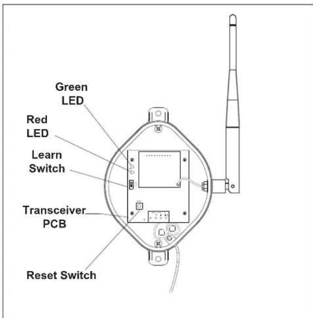 Green LED Red LED Learn Switch Transceiver PCB Reset Switch