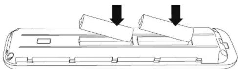 Line drawing of a device with two cylindrical components and downward arrows indicating motion (no text or symbols)