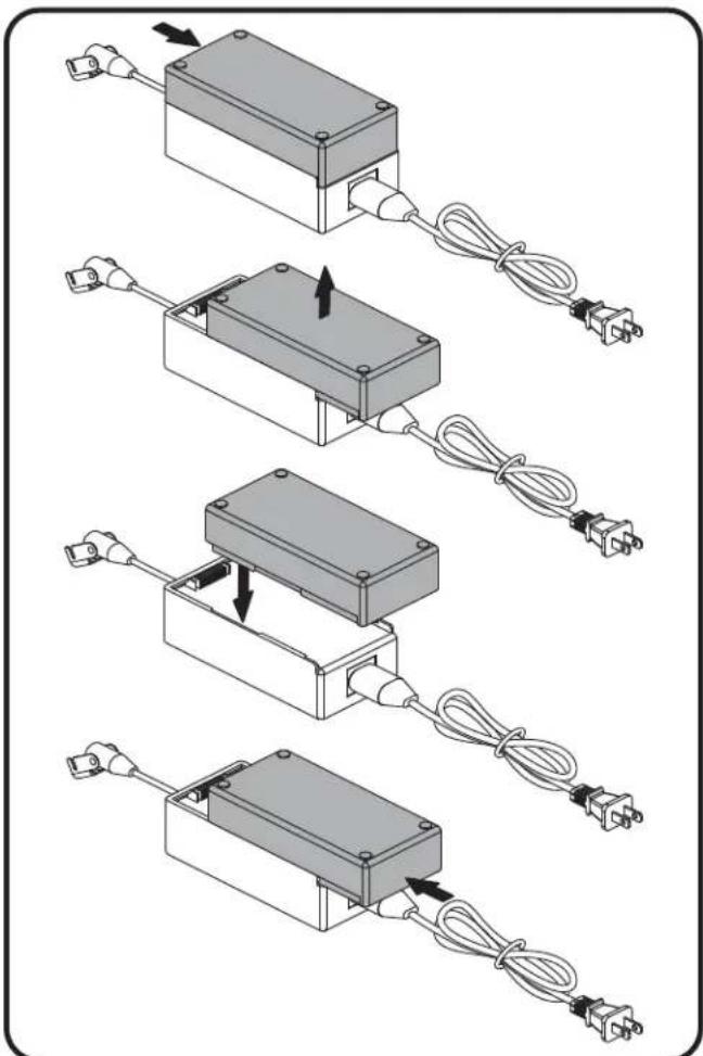 Pride Infinity LC-525 - Follow these steps to replace the lithium-ion battery pack batteries: - 2