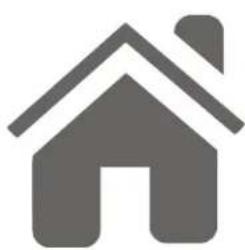 Simple gray house icon with roof and chimney (no text or symbols)