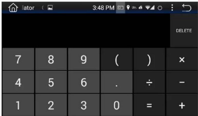 lator 3:48 PM DELETE 7 8 9 ( ) × 4 5 6 . ÷ - 1 2 3 0 = +