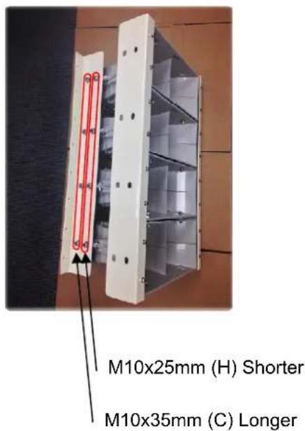 M10x25mm (H) Shorter M10x35mm (C) Longer