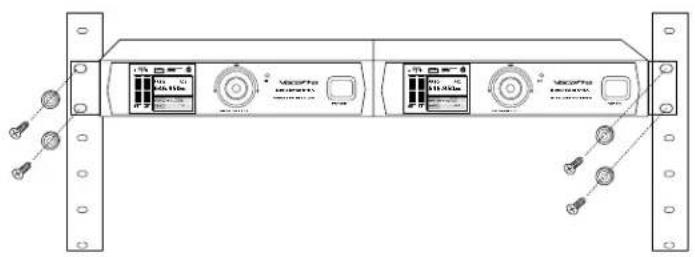 Diagram of a rack-mounted server unit with labeled ports and connectors, showing front panel and side panels with status indicators.