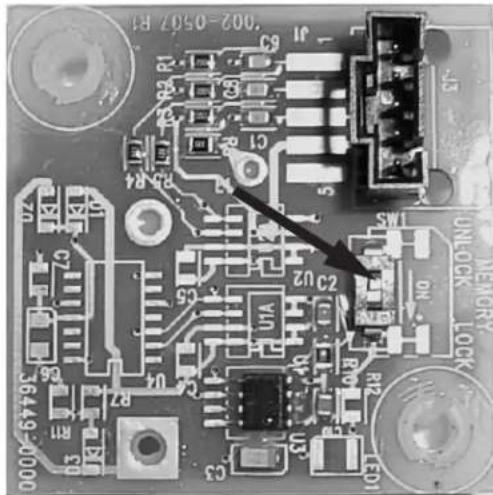 Bunn iMIX-5 - PROGRAMMING LOCKOUT SWITCH (on memory board mounted on rear of component mounting bracket) - 1