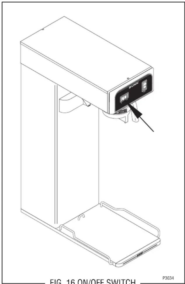 BUNN P3034 FIG. 16 ON/OFF SWITCH P3034