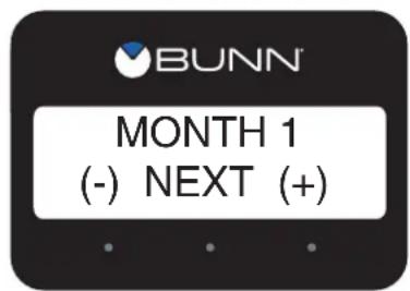 BUNN MONTH 1 (-) NEXT (+)