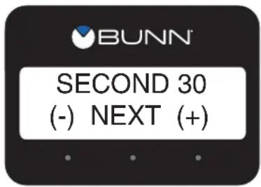 BUNN SECOND 30 (-) NEXT (+)