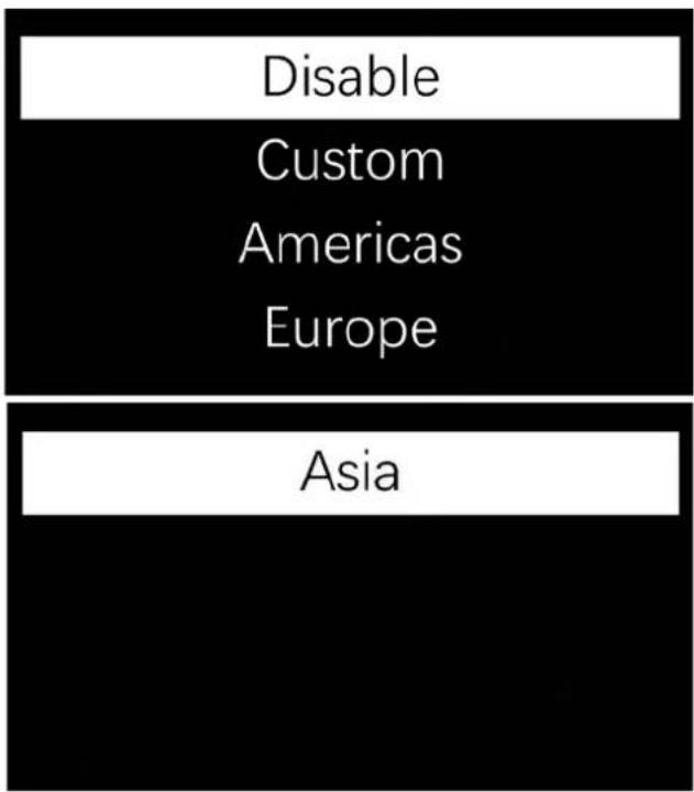 Disable Custom Americas Europe Asia