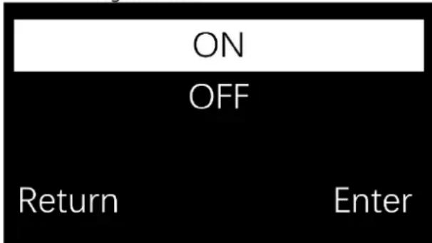 ON OFF Return Enter