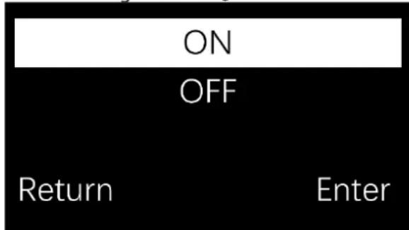ON OFF Return Enter
