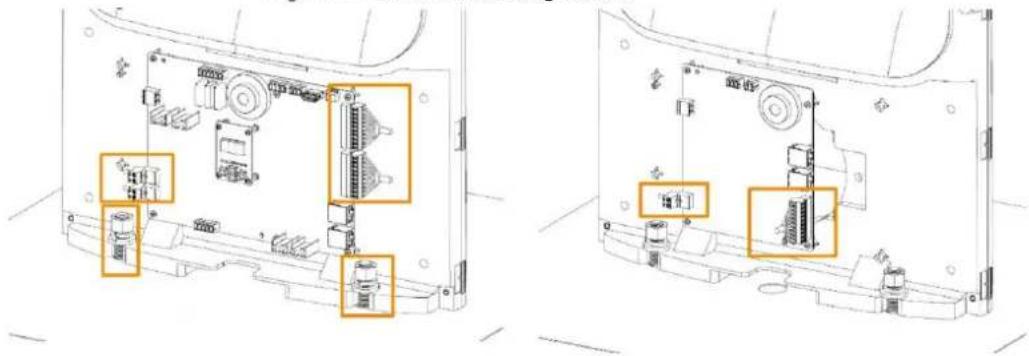 Technical diagram showing internal components of a device with highlighted areas for assembly or maintenance.