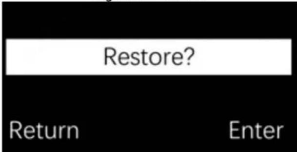 Restore? Return Enter
