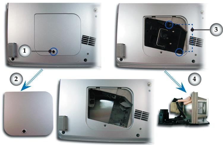 OPTOMA HD72i - Remplacer la lampe - 3