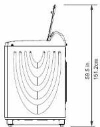 59.5 in 151.2cm