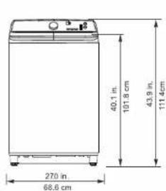 49.1 in. 101.8 cm 43.9 in. 111.4cm 270 in. 68.6 cm