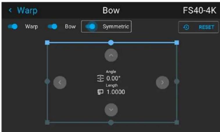 Warp Bow FS40-4K Warp Bow Symmetric RESET Angle 0.00° Length 1.0000