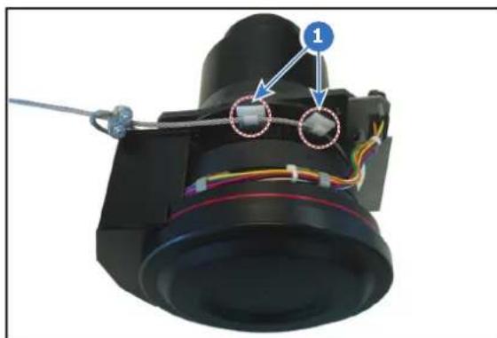 Barco F70-4K8 - How to mount the cable to a short barrel lens - 1