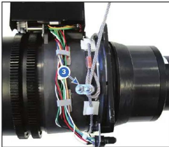 Barco F70-4K8 - How to install the lens safety cable - 5