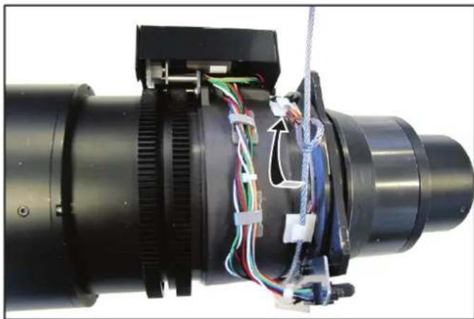 Barco F70-4K8 - How to install the lens safety cable - 4