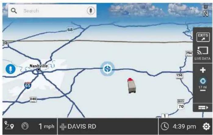 Search N 68 Ile Nashville 65 840 136 960m 70 1 mph DAVIS RD 4:39 pm EXITS LIVE DATA 17 mi