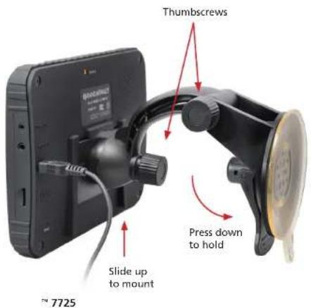 Thumbscrews Slide up to mount Press down to hold TM 7725