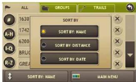 ALL 1630 A-H 1742 6200 I-Q BRUG R-Z GREAT GROUPS TRAILS SORT BY: SORT BY: NAME SORT BY: DISTANCE SORT BY: DATE ↑ SORT BY: NAME MAIN MENU