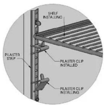 SHELF INSTALLING PILASTER STRIP PILASTER CLIP INSTALLED PILASTER CLIP INSTALLING