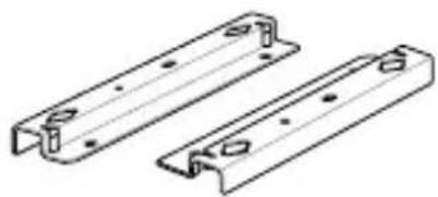 Technical line drawing of two metal bracket components, no text or symbols.