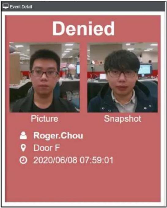 Event Detail Denied Picture Snapshot Roger.Chou Door F 2020/06/08 07:59:01