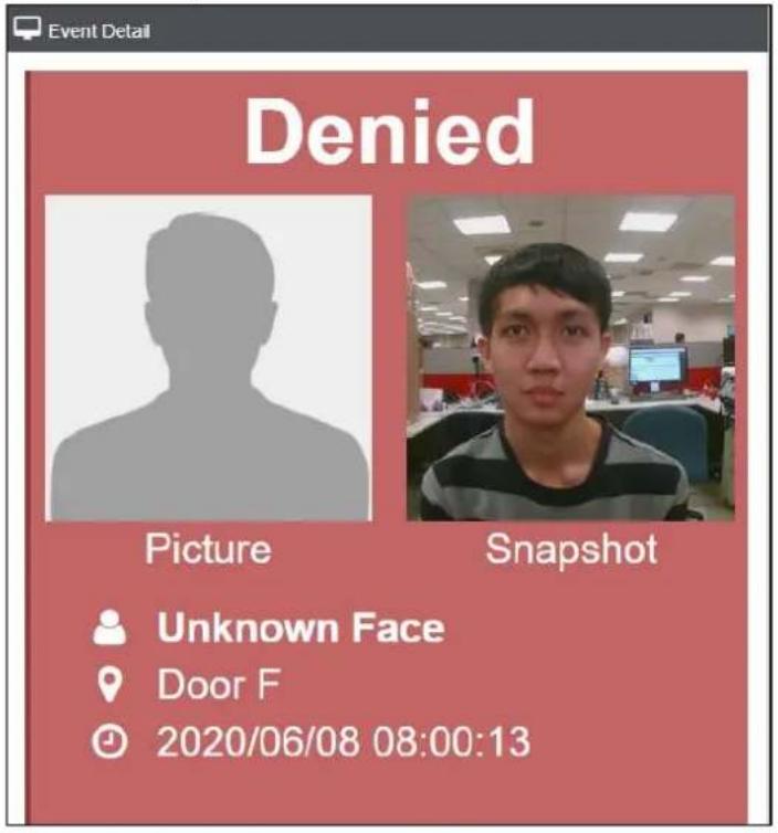 Event Detail Denied Picture Snapshot Unknown Face Door F 2020/06/08 08:00:13