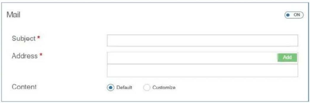 Mail Subject * Address * Add Content Default Customize