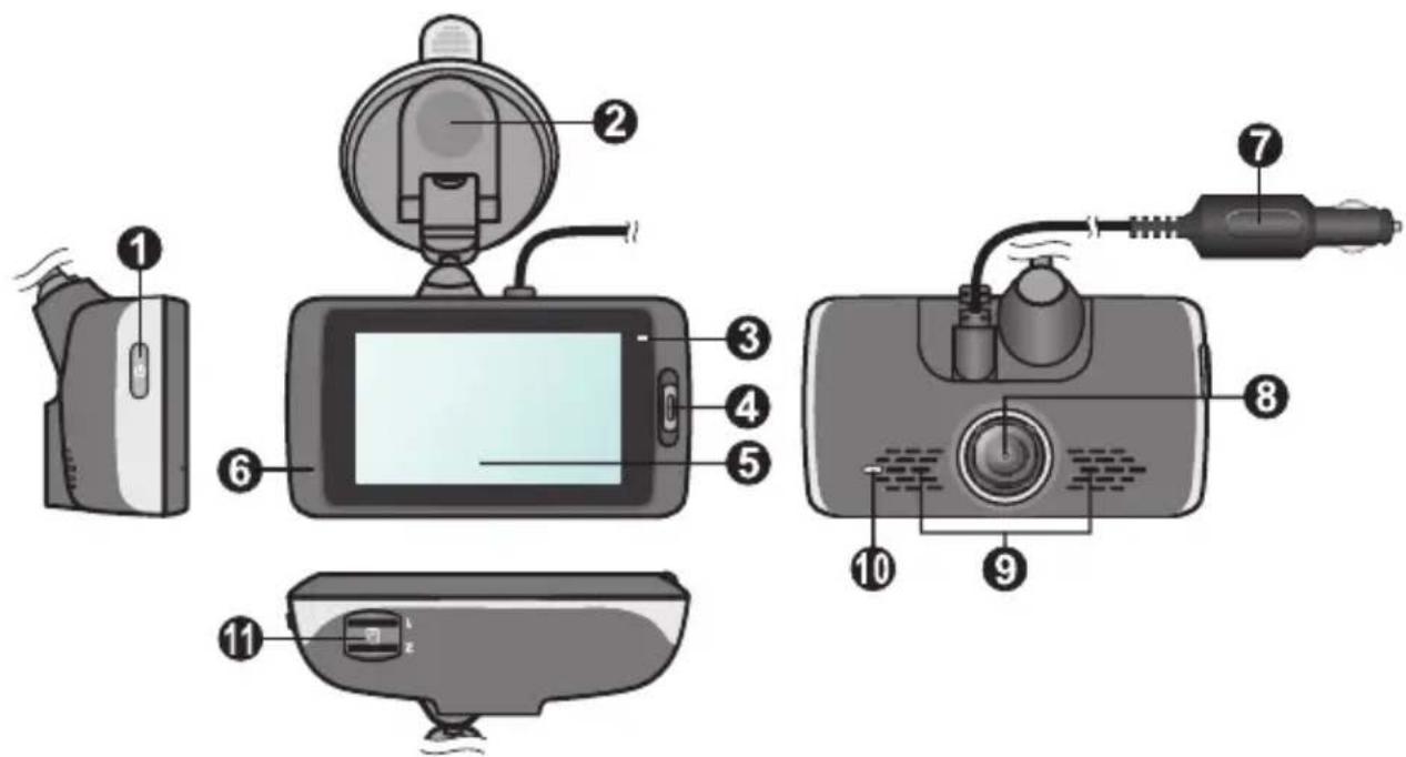 Diagram of a smart home control device with numbered parts for identification and assembly reference.