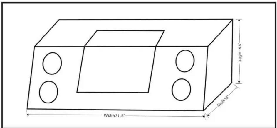Width31.5' Height 15.5" Depth16"