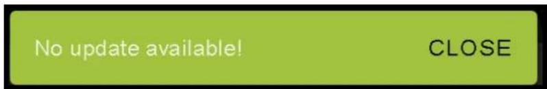 No update available! CLOSE