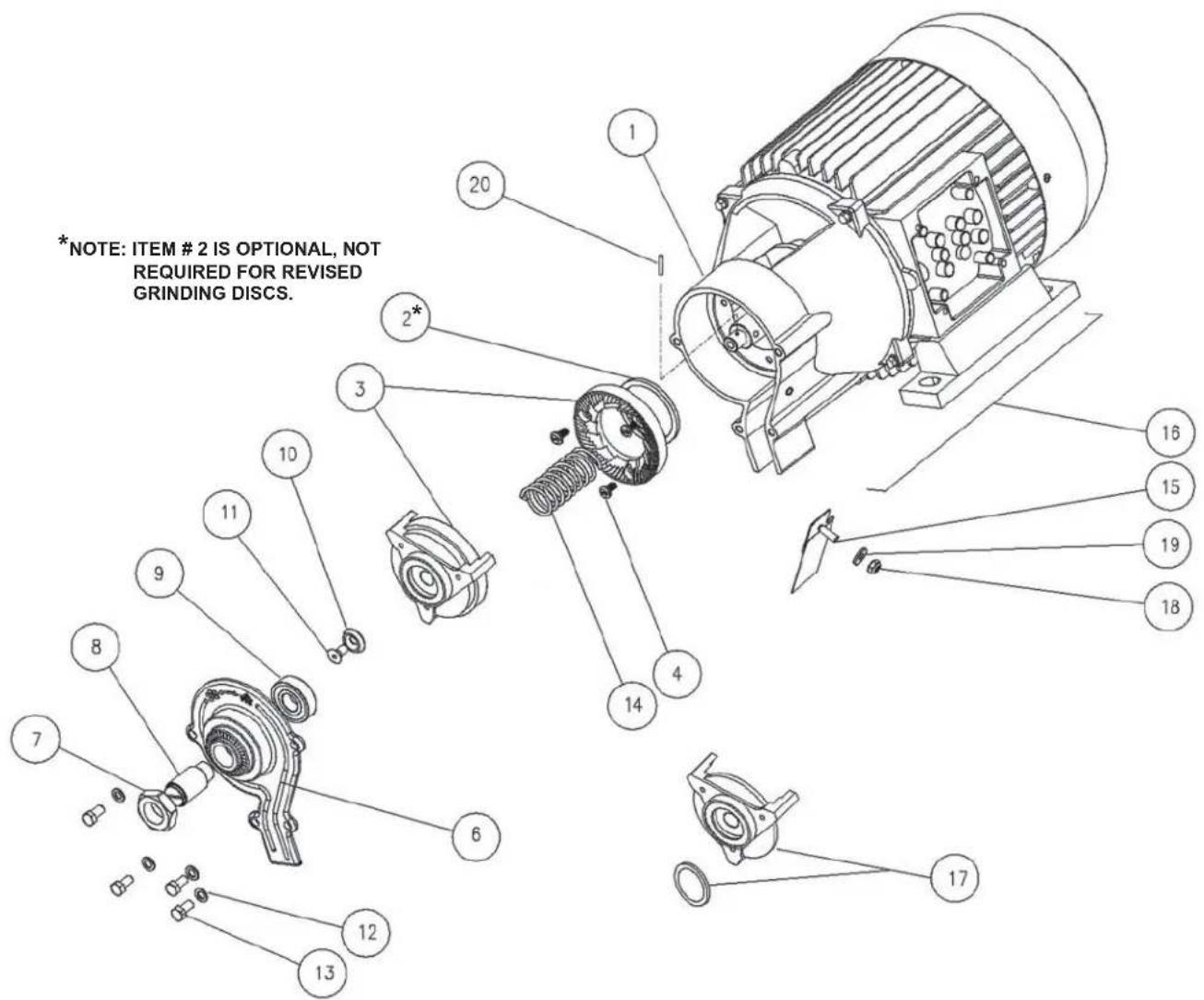 *NOTE: ITEM # 2 IS OPTIONAL, NOT REQUIRED FOR REVISED GRINDING DISCS.