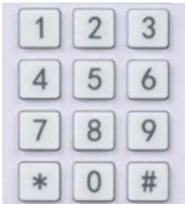 1 2 3 4 5 6 7 8 9 * 0 #