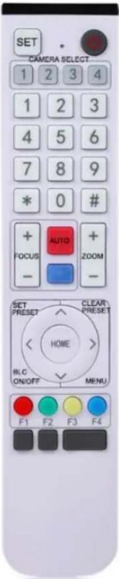 SET CAMERA SELECT 1 2 3 4 1 2 3 4 5 6 7 8 9 * 0 # + AUTO + FOCUS ZOOM - SET PRESET CLEAR PRESET HOME BLC ON/OFF MENU F1 F2 F3 F4
