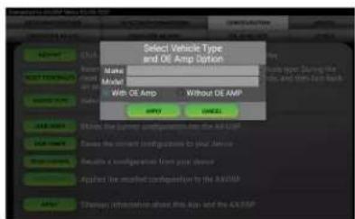 Select Vehicle Type and OE Amp Option Make Make With OE Amp Without OE AMP ANY CANCEL