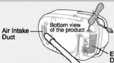 Air Intake Duct Bottom view of the product E D
