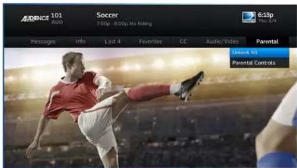 AUDENCE 101 AUD Soccer 7:00p - 8:00p No Rating 6:18p The 3/4 Messages Info Last 4 Favorites CC Audio/Video Parental Unlock 50 Parental Controls