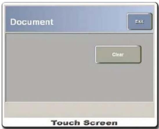 Document Exit Clear Touch Screen