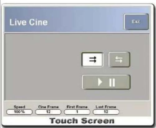 Live Cine Exit Speed Cine Frame First Frame Last Frame 100% 12 1 12 Touch Screen
